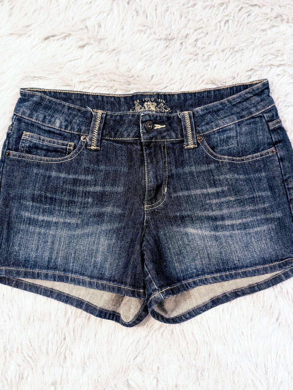 U.S. Polo Assn. Women's Dark Blue Denim Jean Shorts Size 12